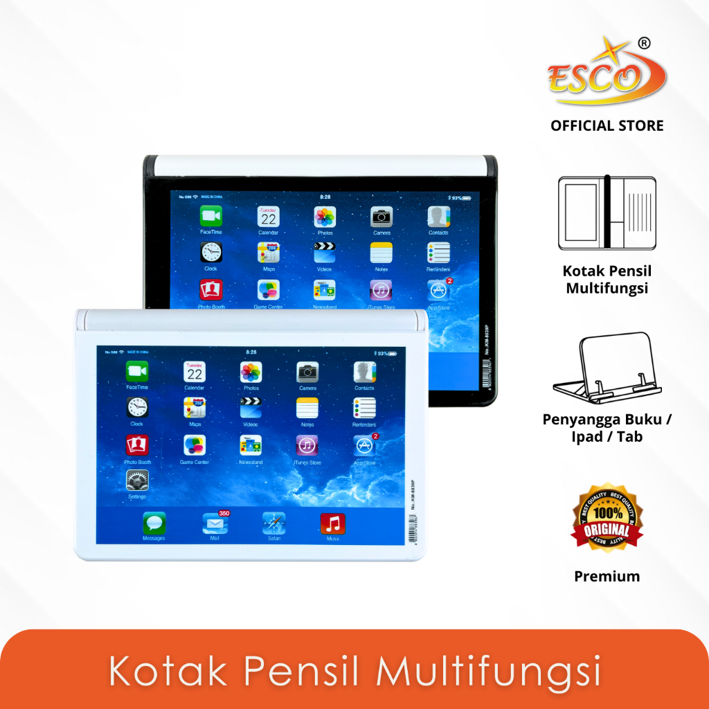 

ESCO Kotak Pensil / Pencil Case With Book Stand Ipad Tab Holder & Whiteboard KM-8839-P