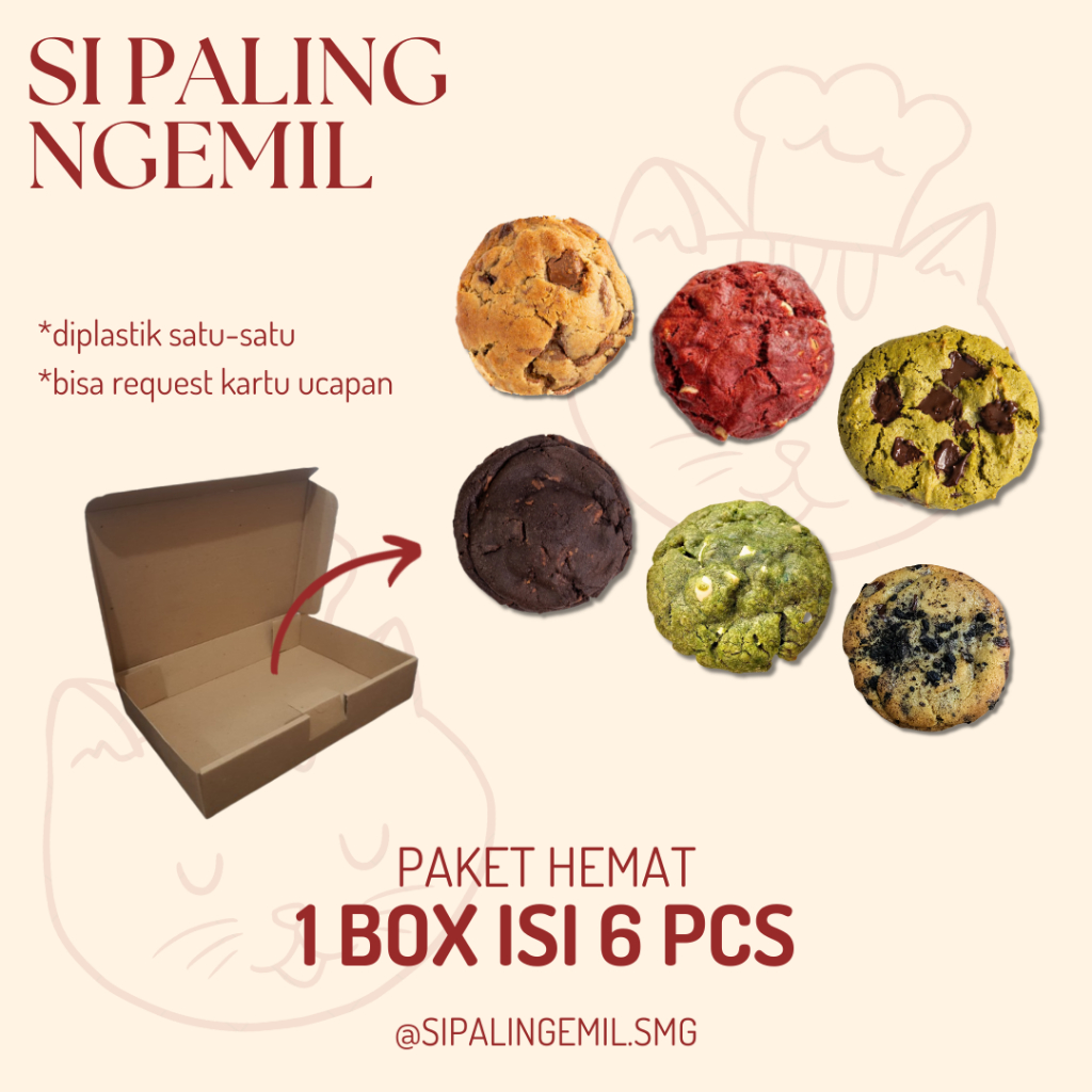 

Paket Hemat Soft Cookies 1 box isi 6 pcs - Hampers Soft Cookies Gift Box Cookies Homemade