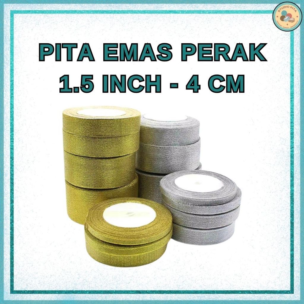 

Pita Emas Perak 1,5 Inch (4 Cm) // Pita Glitter