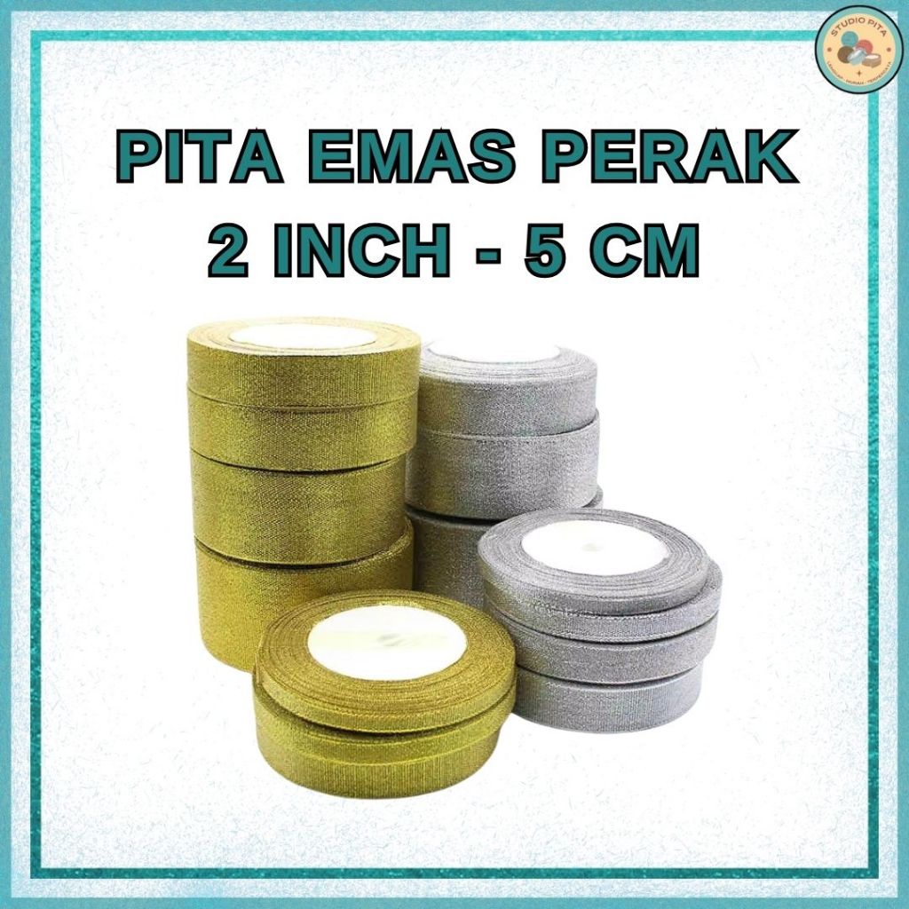 

Pita Emas Perak 2 Inch (5 Cm) // Pita Glitter