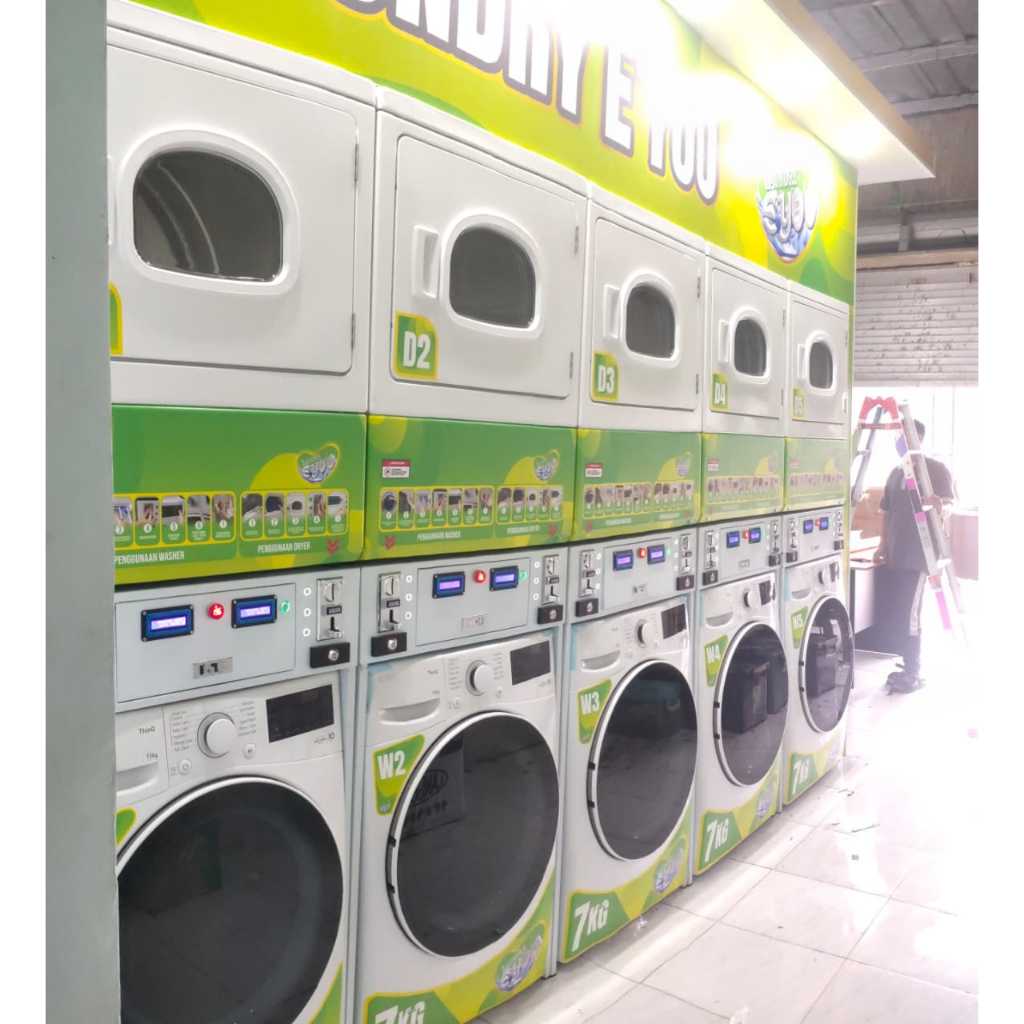 Paket Usaha Laundry Koin dan Kartu Sistem Koin / Kartu / Qris