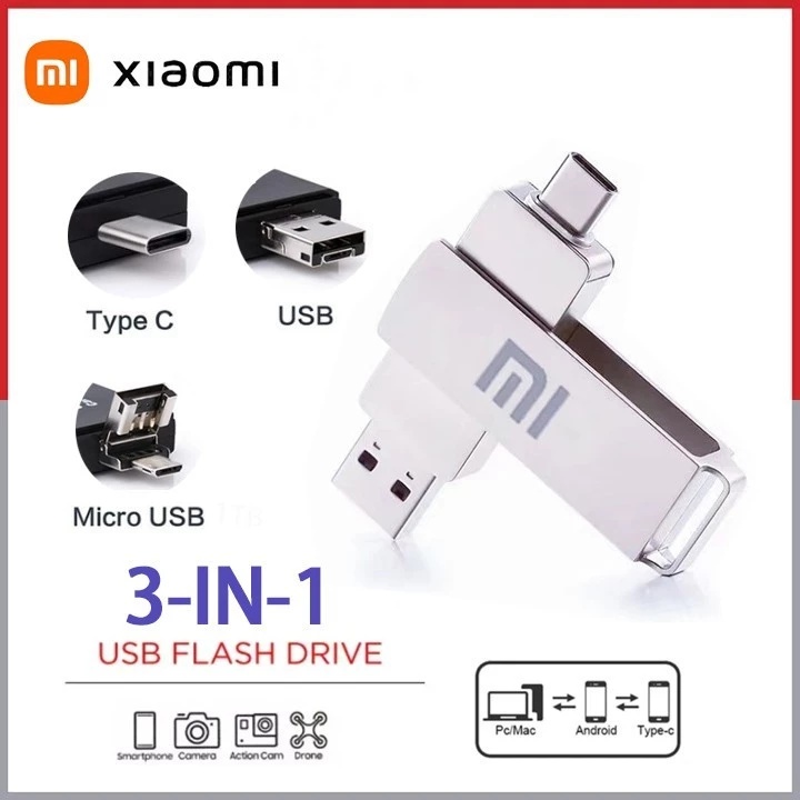 Xiaomi Original Flashdisk USB 3-in-1 OTG Flash Drive Type-c Storage Disk Data Drive 512GB 1 TB 2 TB