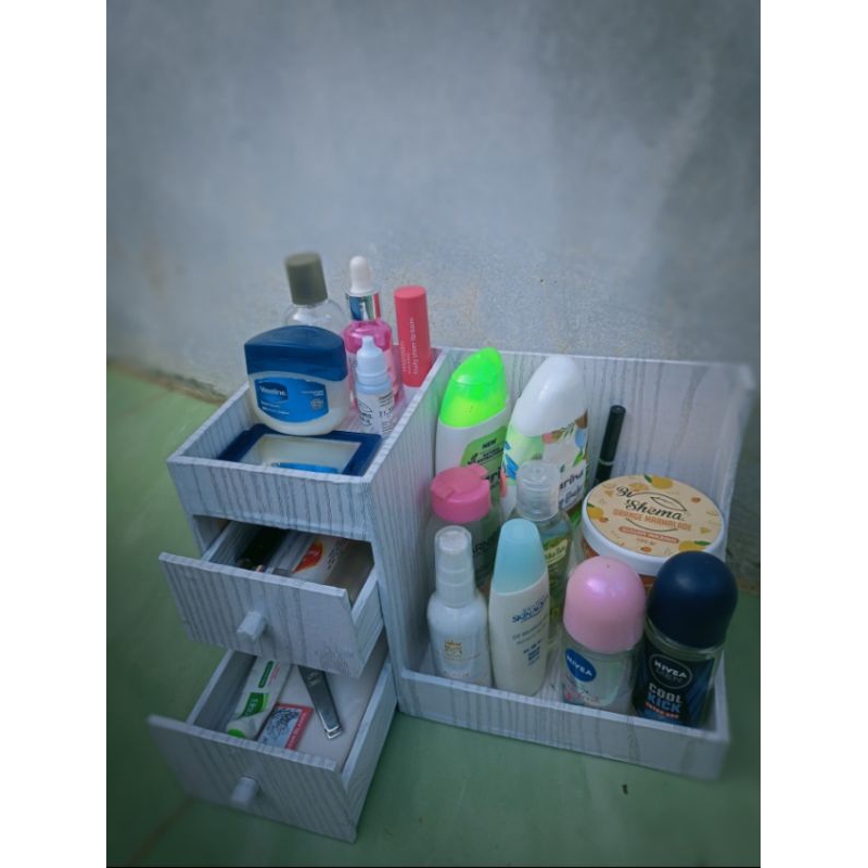 Tempat makeup bahan kayu Rak makeup bahan kayu serbaguna tempat kosmetik gantung rak kosmetik murah 