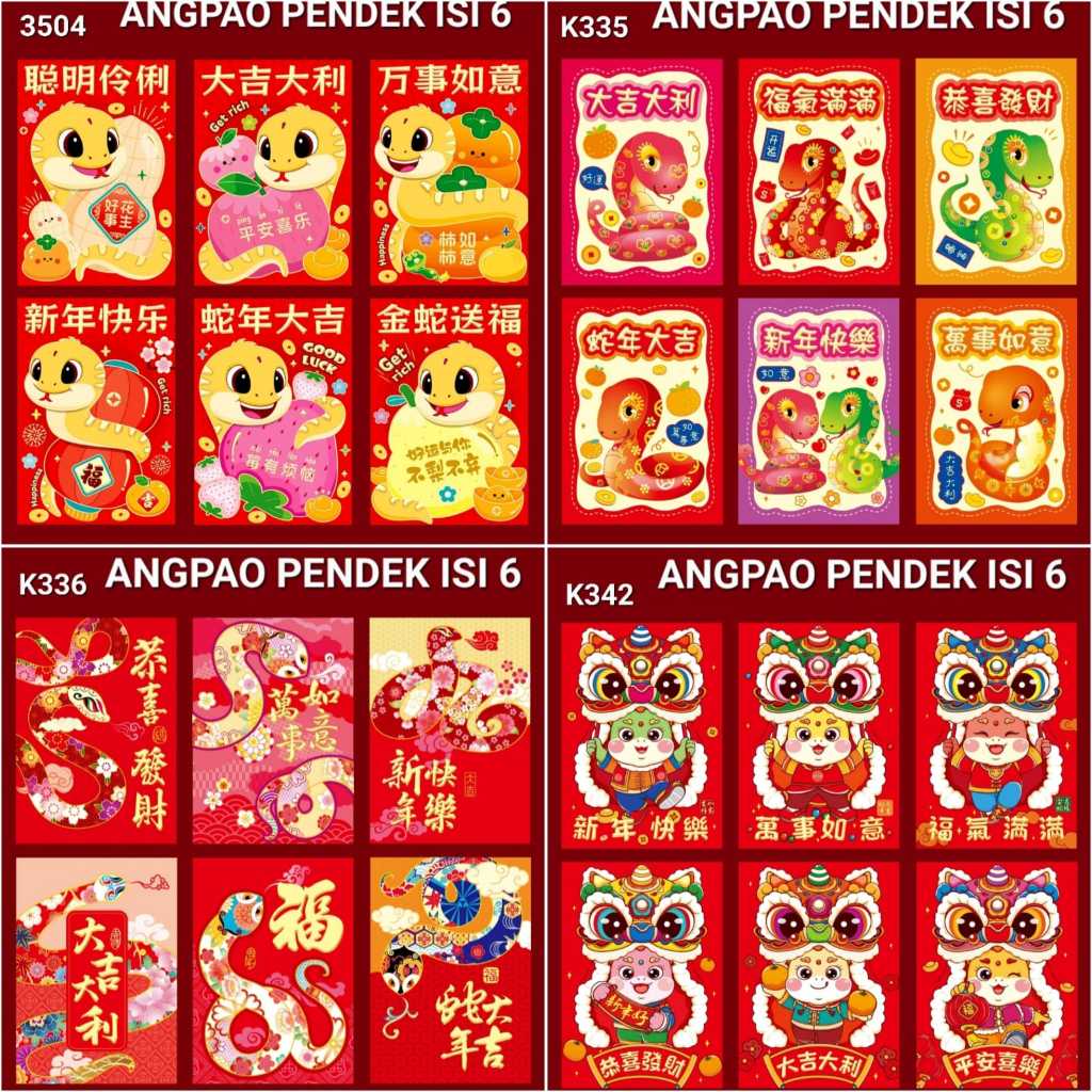 

NEW Angpao Imlek ISI 6 Angpao Sincia Tebal Premium Murah Grosir