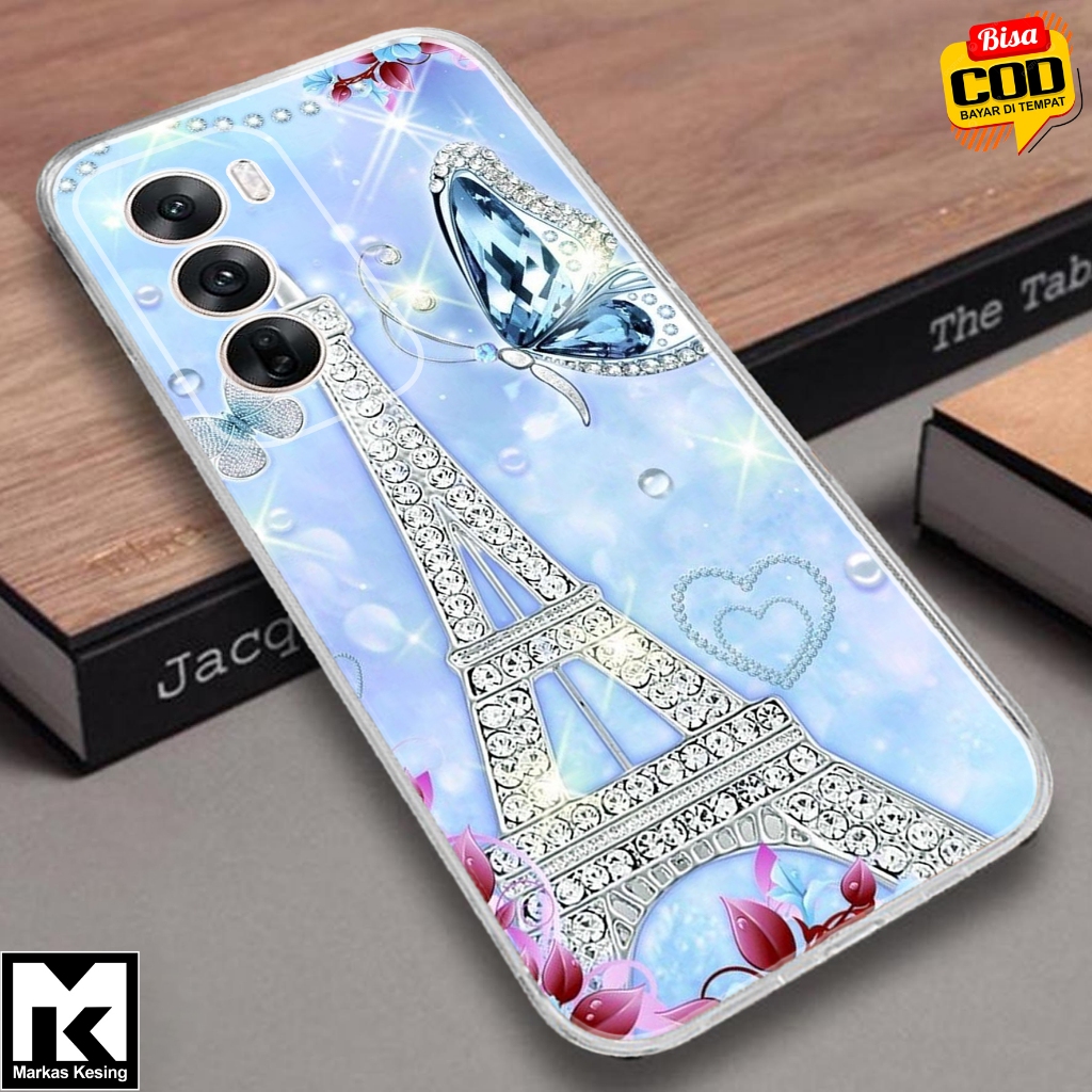 Softcase OPPO RENO 12 PRO 5G - Clear Case  MOTIF  ( PARIS ) - Anticrack - Case Bening - Softcase Hp 