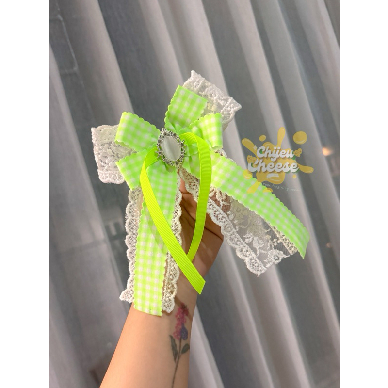 Pita Lightstick Neon Gingham edition NCT GOT7 Neobong Ahgabong Deco hijau