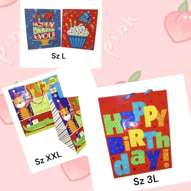 

PAPER BAG HBD TALI PITA SZ L,XXL,3L