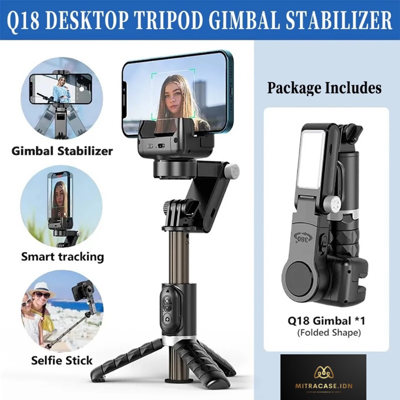 DL Q18 Gimbal Stabilizer Handphone Gimbal Stabilizer Tongsis Bluetooth Tripod/Stabilizer Smartphone 