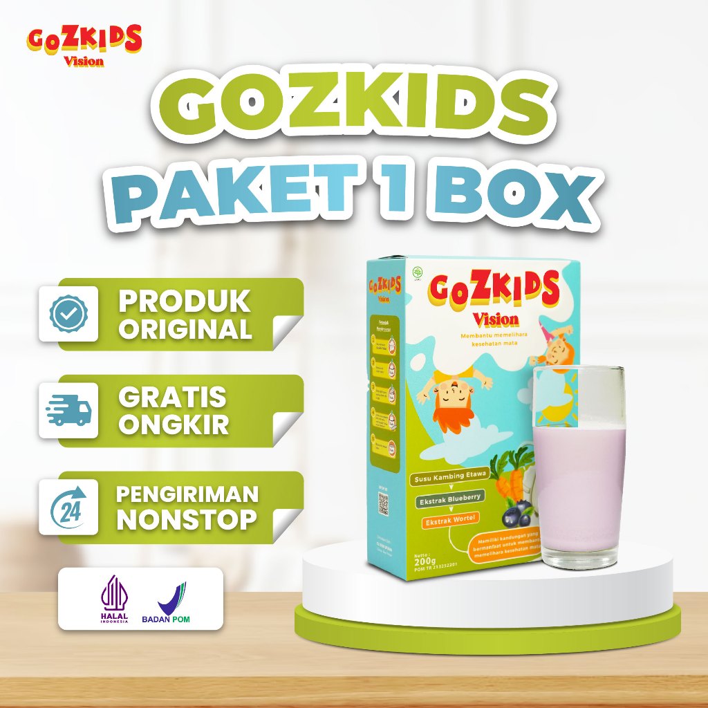 

Gozkids Original Susu Anak Untuk Mengatasi Mata Minus dan Kerusakan Mata Akibat Gadget Halal BPOM