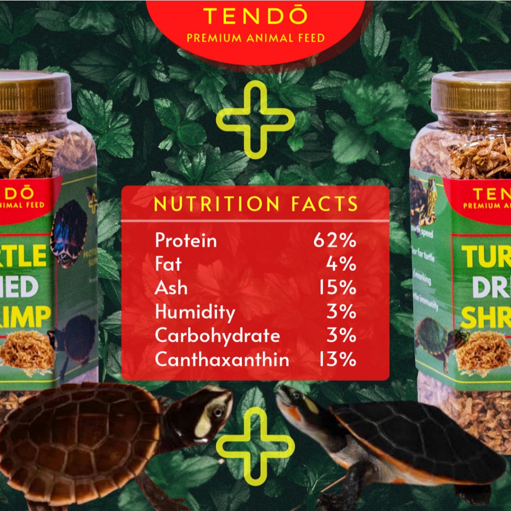 Lovemiauw Pakan Kura-Kura Air Maggot Kering & Pelet Protein Untuk Kura-Kura Brazil Ambon Dada Merah