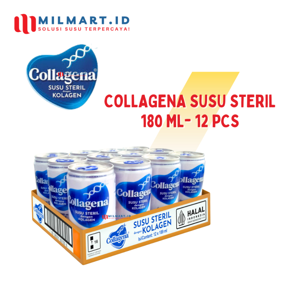

COLLAGENA SUSU STERIL KOLAGEN 180ML SUSU KALENG 12 PCS
