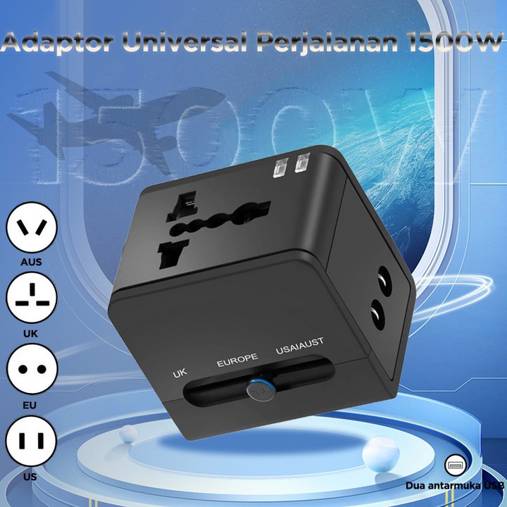 Universal Travel Adaptor 250V/2.1A Fast charging International Wall Charger Dual USB US / EU / AU / 