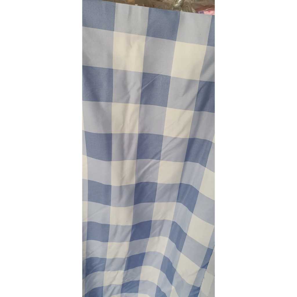 Bahan Kain Sprei Disperse Motif Kotak Emily Katun Microsilk Meteran Bahan Gorden