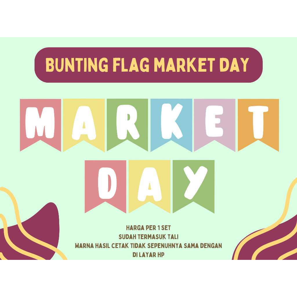 BUNTING FLAG MARKET DAY / MARKET DAY / PROPS MARKET DAY / HIASAN MARKET DAY /