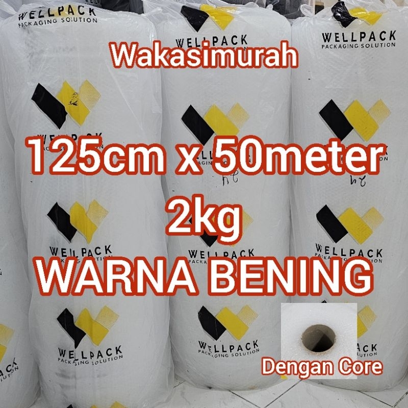 

Bubble Wrap Roll Plastik 125cm x 50m Bening 2kg Wellpack Core