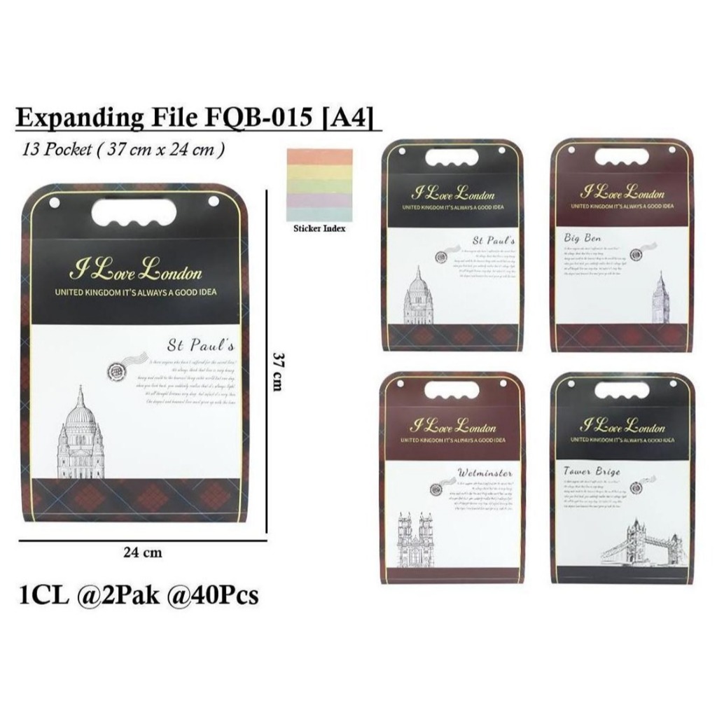 

WENGU EXPANDING FILE 13 POCKET FOLDER A4 -13 KANTUNG FILE ORIGINAL Fqb-015-A4