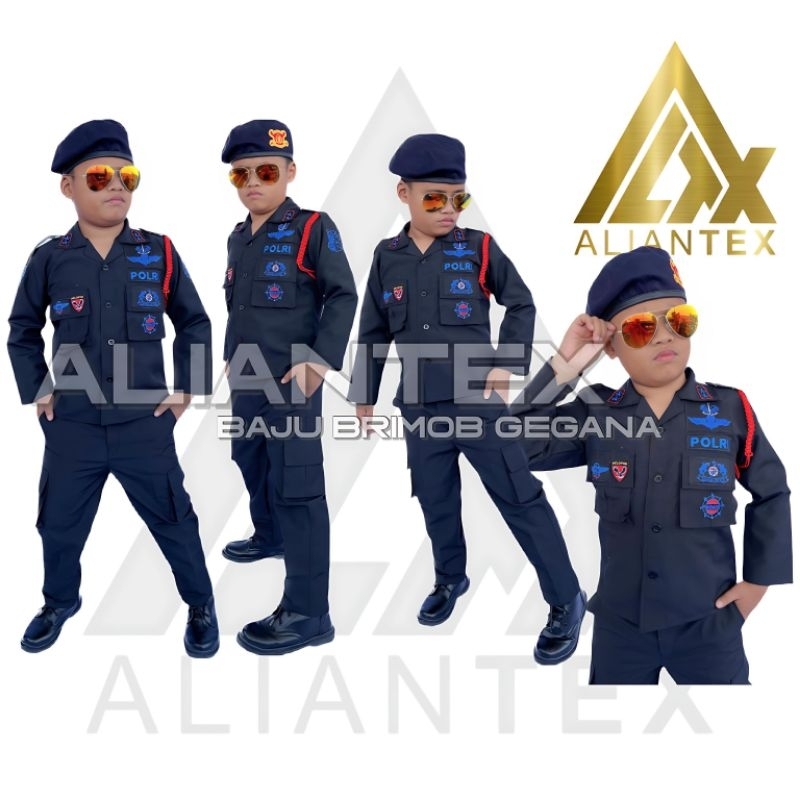 ALIANTEX Brimob Gegana Topi Anak Hitam Model Brimob Gegana Hitam Anak