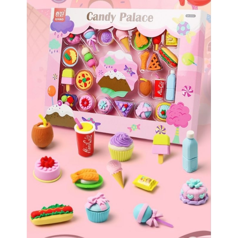 

PENGHAPUS LUCU FANCY CANDY PALACE (1SETT) PENGHAPUS MAKANAN PERMEN BISKUIT ES CREAM KRIM MAINAN ANAK