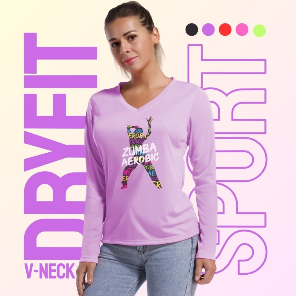 BAJU OLAHRAGA WANITA SENAM AEROBIC ZUMBA POUNDFIT KAOS AEROBIC WANITA ATASAN SENAM WANITA AEROBIC KA