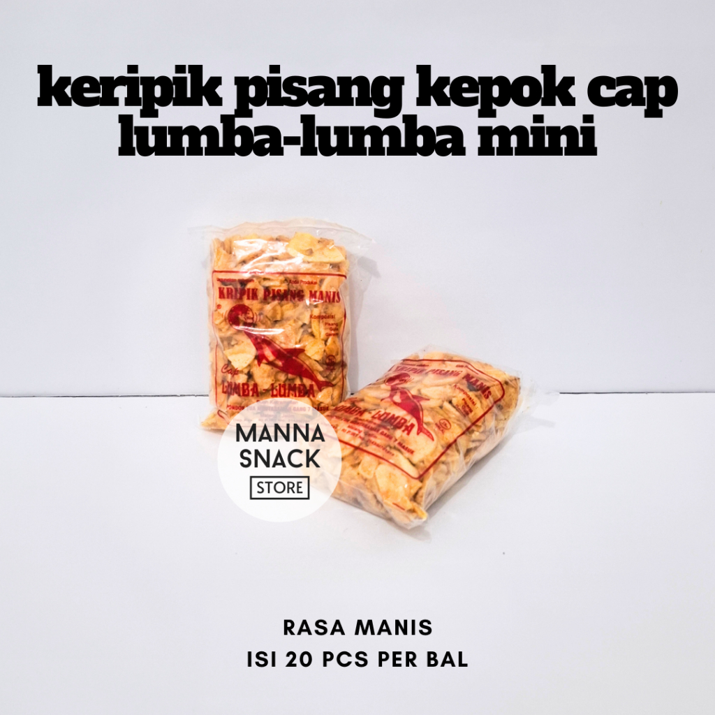 

Manna Snack - Keripik Pisang Kepok Mini Cap Lumba-Lumba 1 Bal isi 20 Pcs