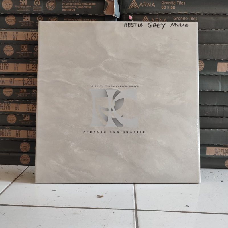 Keramik lantai mulia 40x40cm Hestia Grey | glossy