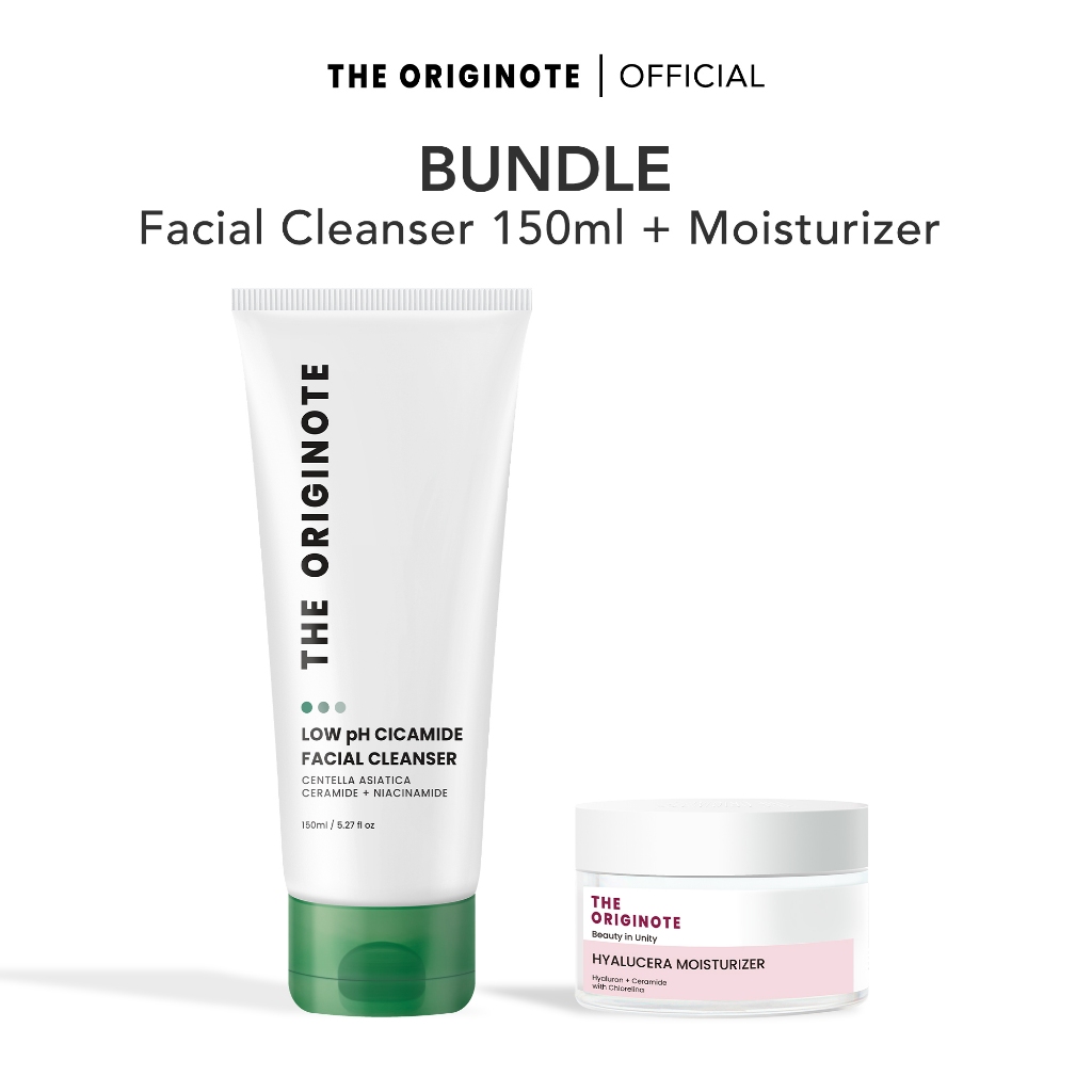 The Originote Bundle Low pH Cicamide Facial Cleanser + Hyalucera Moisturizer Gel