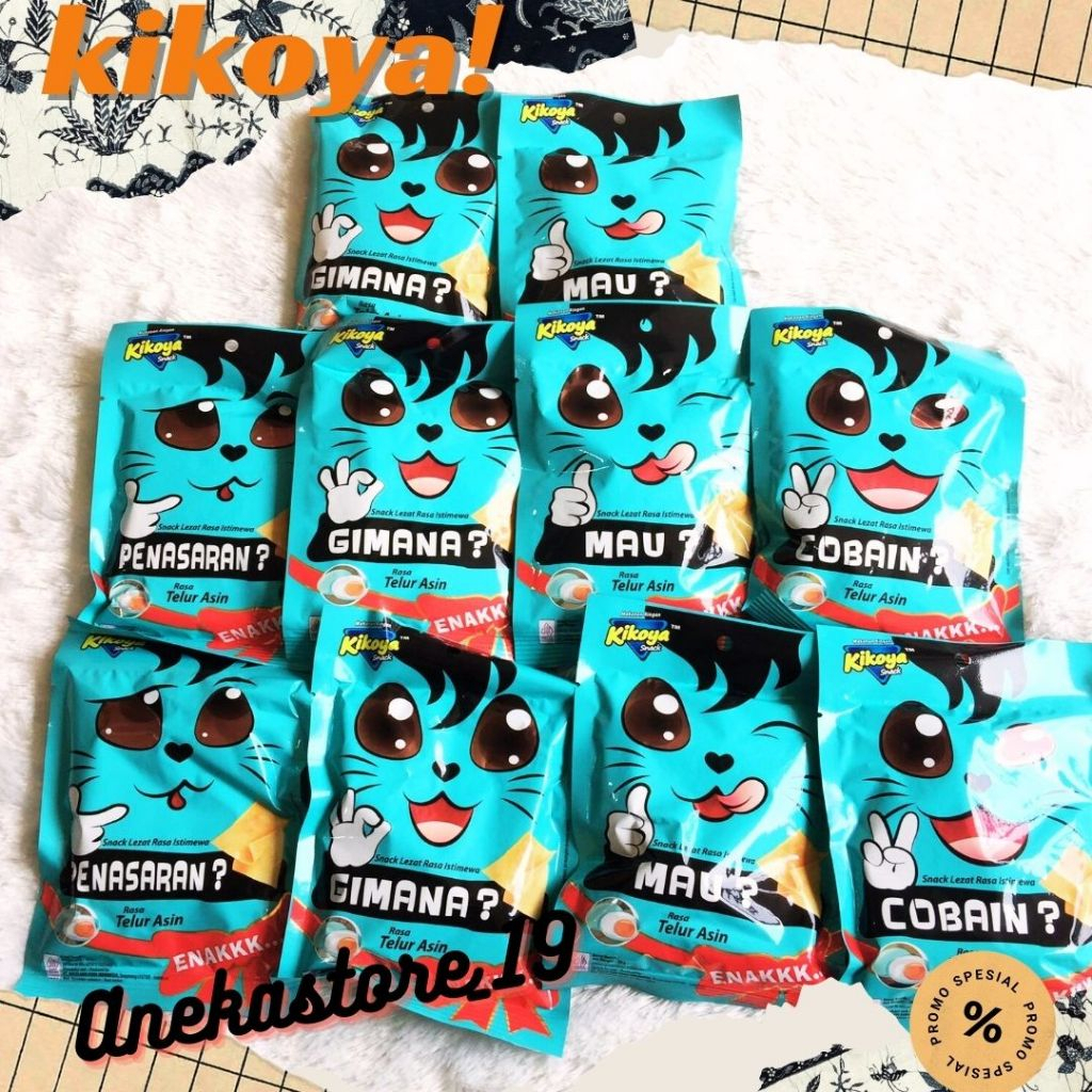 

[Aneka] KIKOYA SNACK CEMILAN MAKANAN RINGAN TELUR ASIN PER 1 PACK ISI 10 BUNGKUS