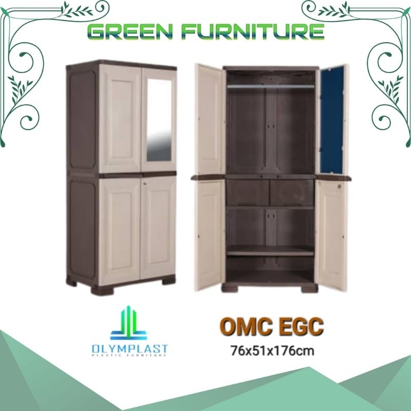 Lemari pakaian plastik olymplast omc egc lemari 2 pintu murah original olymplast