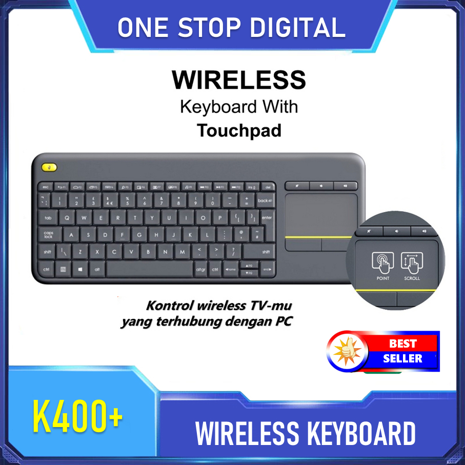 Keyboard Wireless K400 Plus Wireless Keyboard With Touch Pad / Wireless Keybaord MK470 Slim Combo