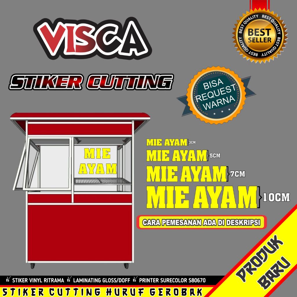 

Stiker Vinyl Tulisan Gerobak Hitungan Per HURUF