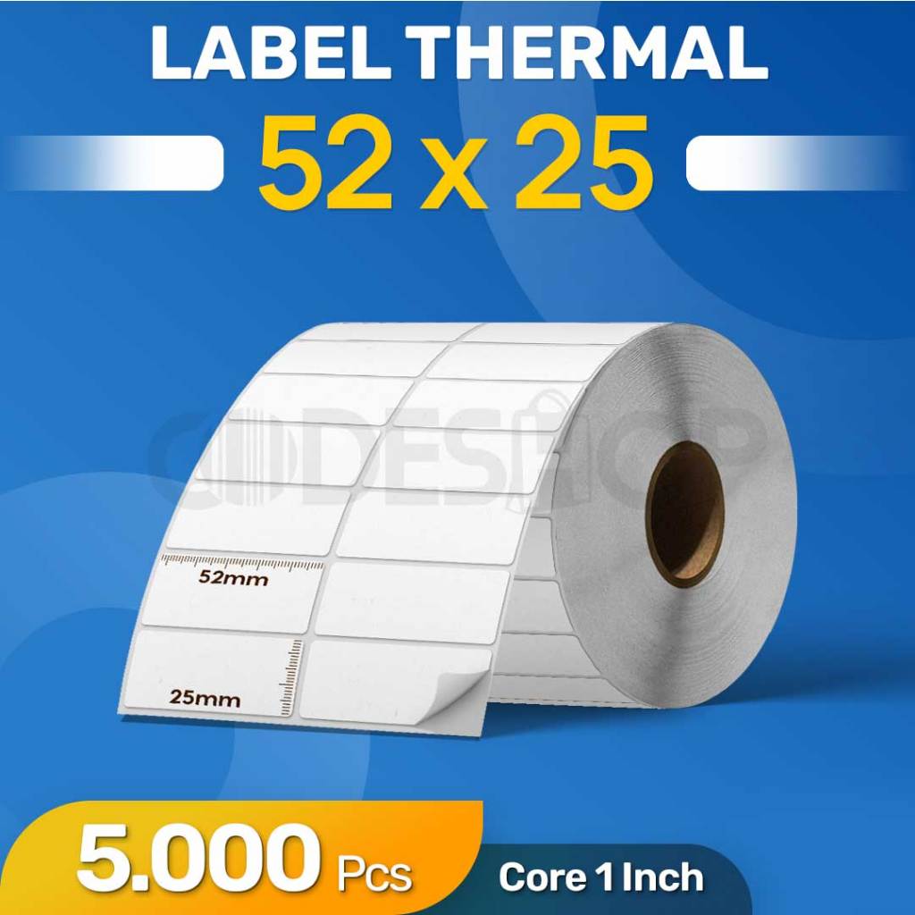 

Label Barcode SEMICOATED 52 X 25 mm Kertas Sticker Lebar Isi 5000 pcs