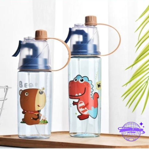 Botol Minum Anak Karakter Lucu Sedotan Plastik Portable Praktis Tempat Bekal Minuman Anak Sekolah