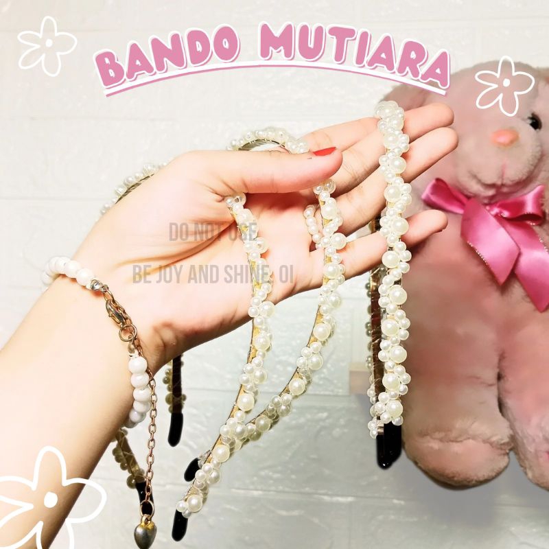 Bando Mutiara Aesthetic || Bando Vintage Murah|| Bando Mutiara Putih