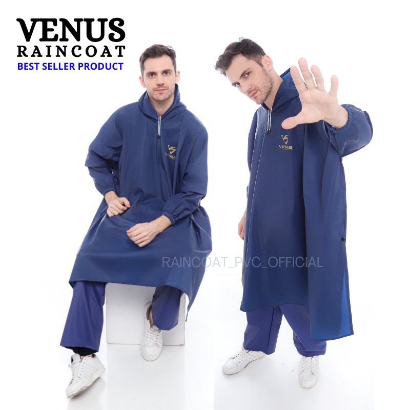 Jas Hujan Jumbo Model Ponco atau Kelelawar Tebal Kuat Elastis Bahan PVC 0,25