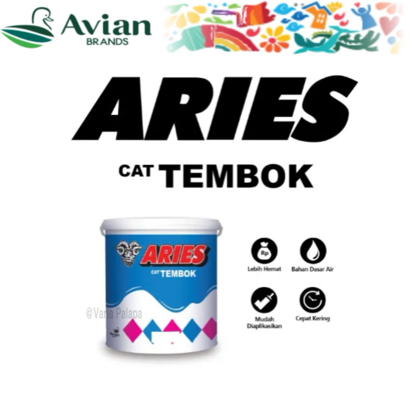 CAT TEMBOK ARIES 5KG PLAFON ETERNIT BETON KALSIBOARD GYPSUM GRC