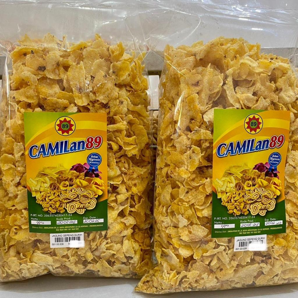 

450 GR KRIPIK JAGUNG GEPENG GURIH ASIN CAMILAN SNACK 89