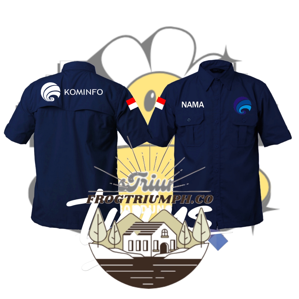 KEMEJA PDL PDH LENGAN PENDEK KOMINFO FREE DESIGN CUSTOM