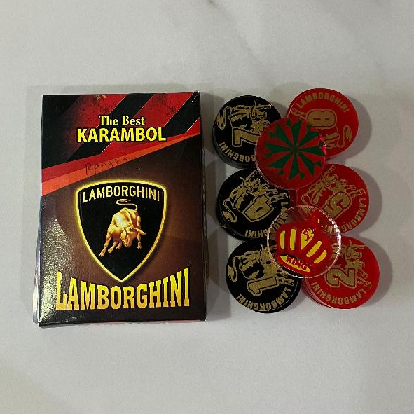 Biji Karambol Rangkap 2 Lapis Tebal 5 mm Motif Lamborghini / Random | koin krambol dua layer origina
