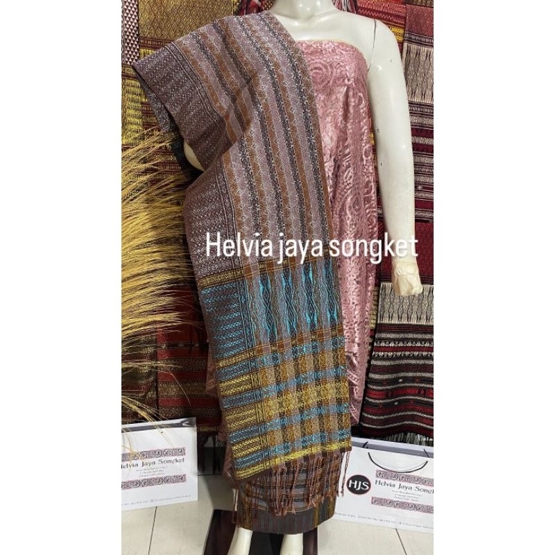 Tumtuman Full Crystal Motif Harungguan warna Kopi Gosong Combine Rose Gold Tumpal Turkish