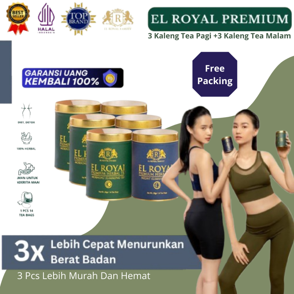 

El Royal Premium Herbal Tea (3 Paket) | 3 Morning Slimming Tea - 3 Night Slimming Tea- Solusi Langsing Tanpa Efek Samping ORI 100%