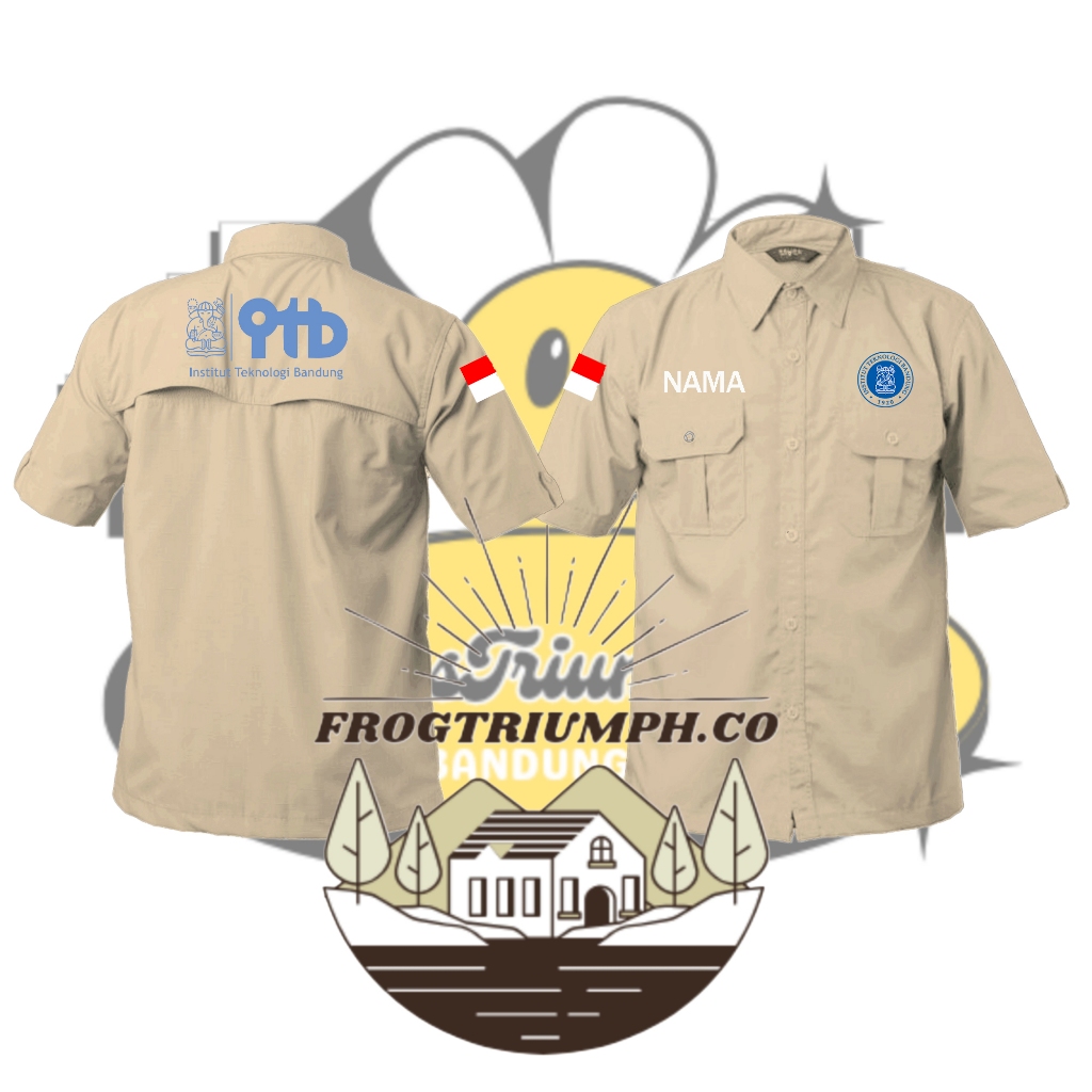 KEMEJA PDL PDH LENGAN PENDEK MAHASISWA ITB FREE DESIGN CUSTOM