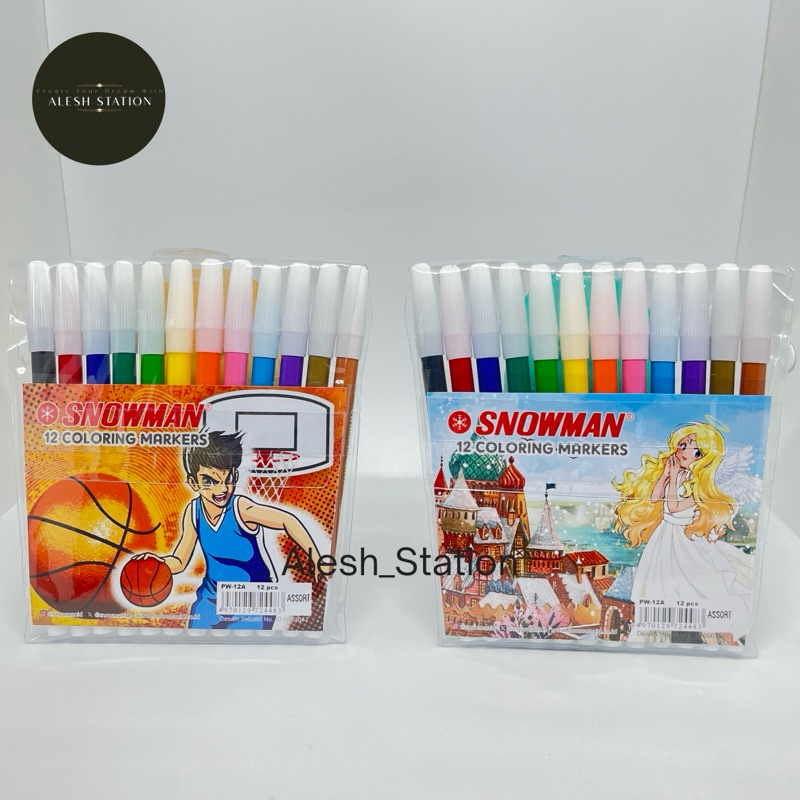 

Spidol Kecil 12 Warna Snowman PW 12A