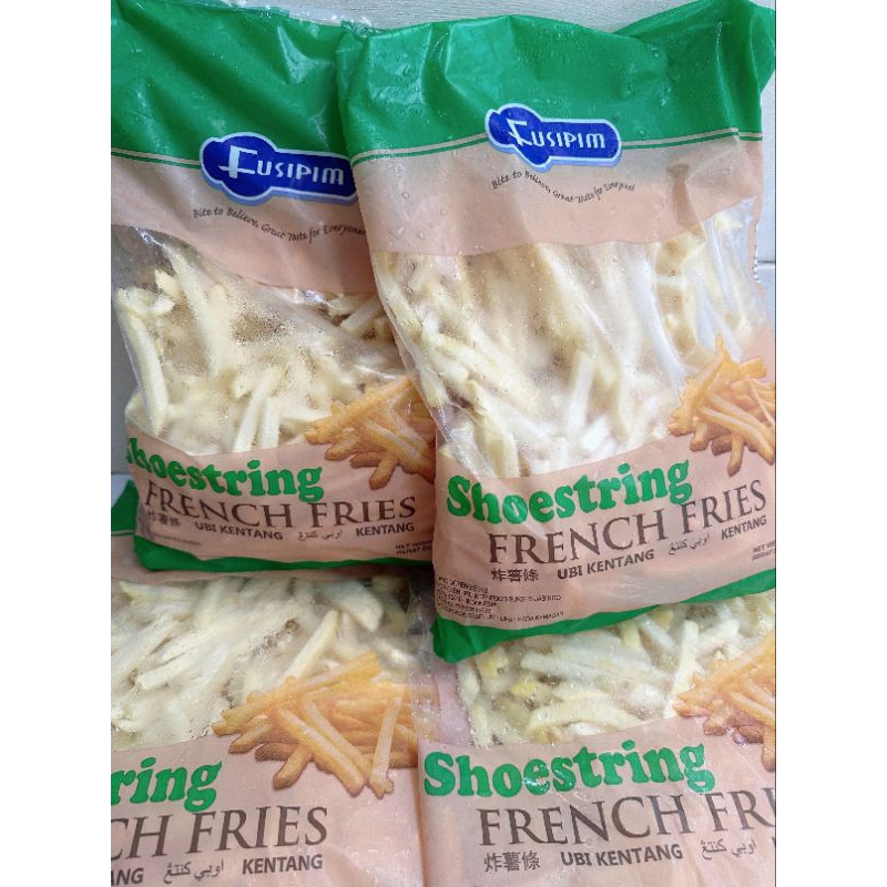 

KENTANG FUSIPIM PREMIUM SHOESTRING Kentang Goreng Frozen French Fries Kemasan 1 Kg kemasan beku gurih enak
