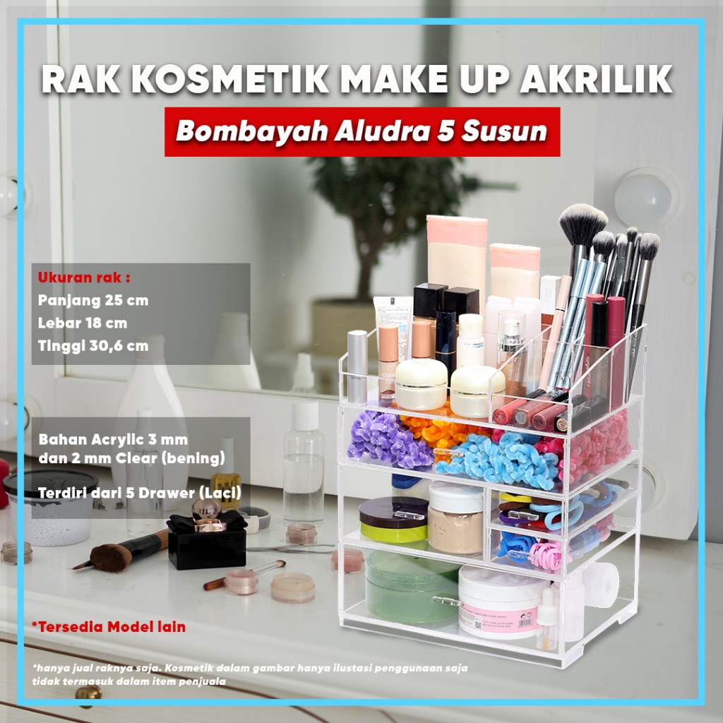 Rak Laci Aksesoris Akrilik Bombayah Aludra 5 Susun