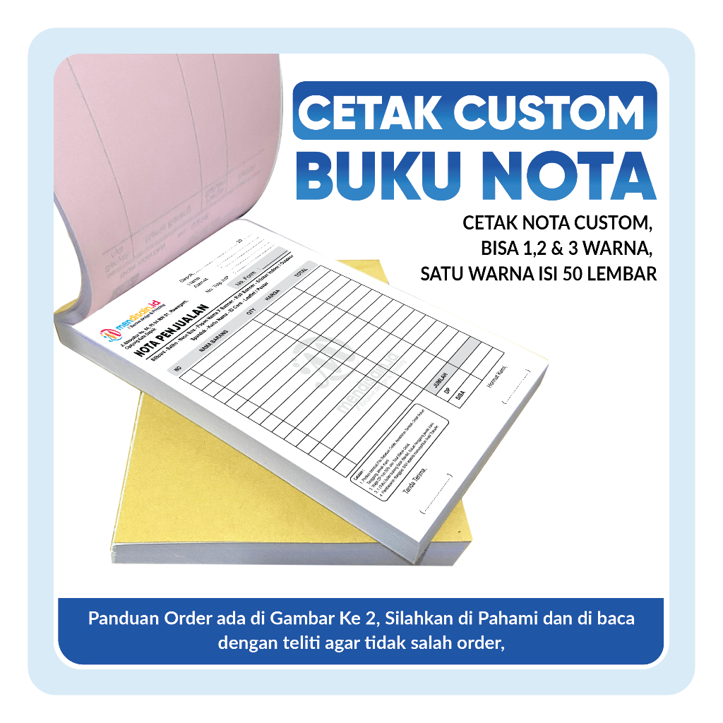 

Cetak Buku Nota - Cetak Nota - Nota Custom - Cetak Bon Kwitansi - Nota olshop