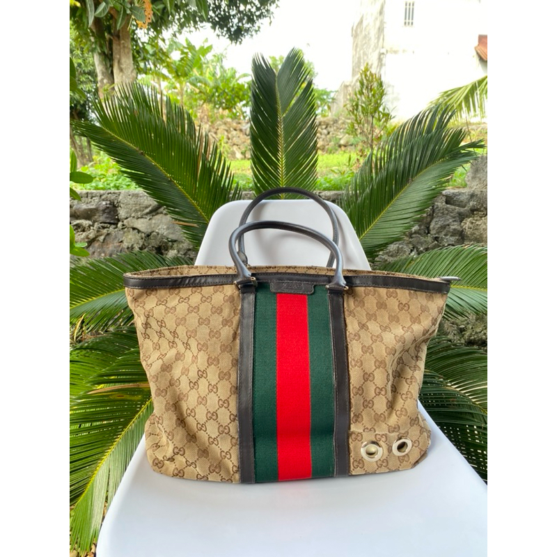 Preloved totebag gucci vintage / tas gucci auth ori second