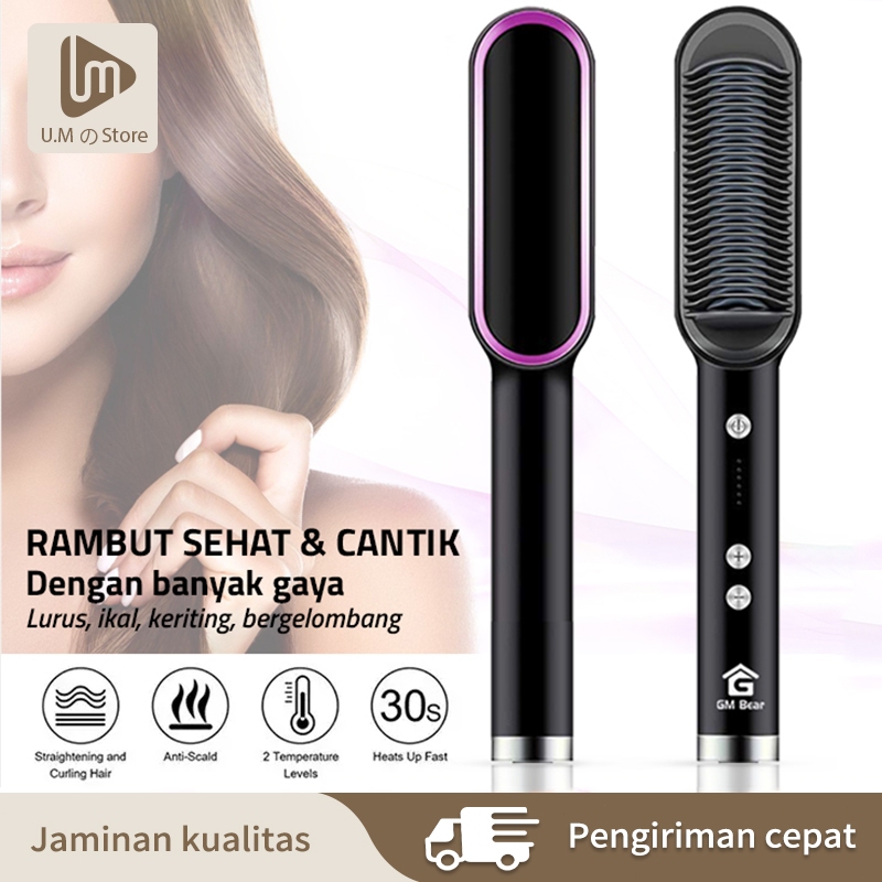 sisir rambut Sisir Catokan Pelurus Curly Rambut 2 in 1 sisir pelurus rambut