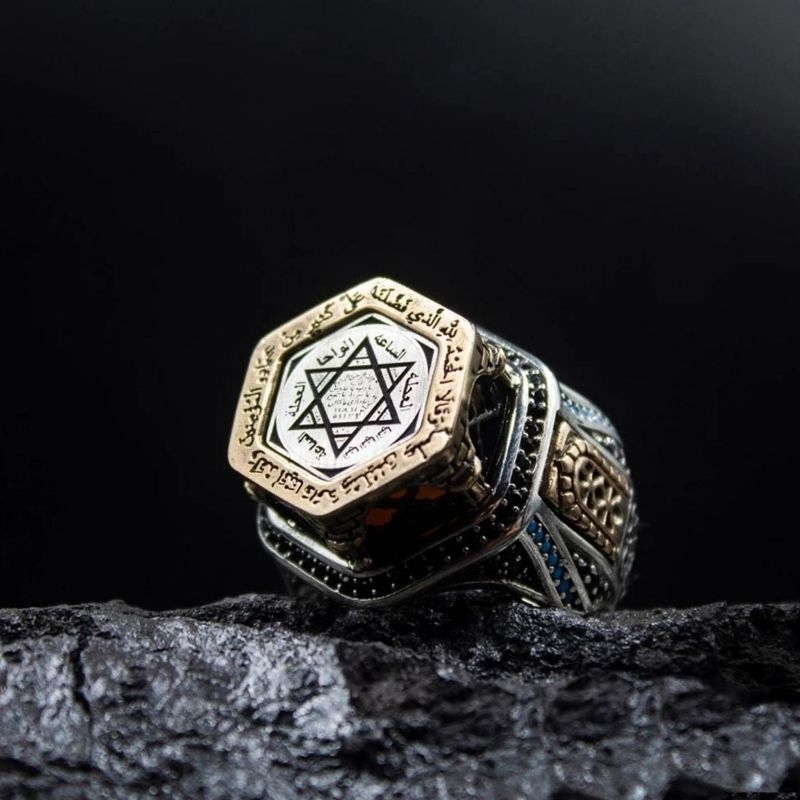 Cincin Turki Silver Lambang Cincin Bintang Nabi Sulaiman Perak 925 Asli Turki