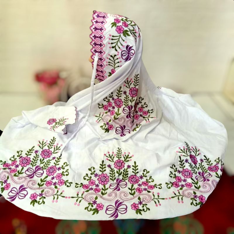 Mukena Terusan Dewasa Bordir Komputer (Free Bordir Nama)