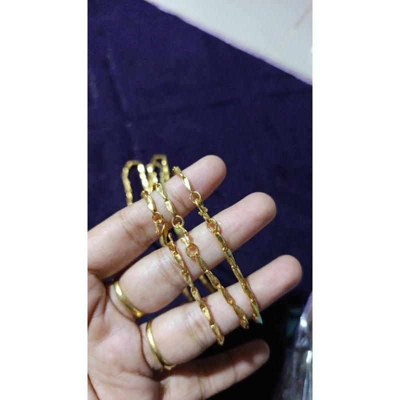 Kalung padi 1 suku emas sepuhan 24k
